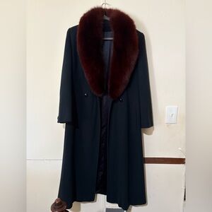 Saks Fifth Avenue Coat with Faux Fur Collar